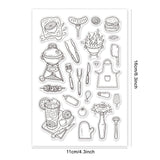 Craspire PVC Plastic Stamps, for DIY Scrapbooking, Photo Album Decorative, Cards Making, Stamp Sheets, Food Pattern, 16x11x0.3cm