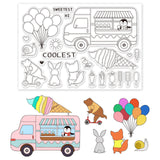 Craspire PVC Plastic Stamps, for DIY Scrapbooking, Photo Album Decorative, Cards Making, Stamp Sheets, Ice Cream Pattern, 16x11x0.3cm