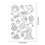 Craspire PVC Plastic Stamps, for DIY Scrapbooking, Photo Album Decorative, Cards Making, Stamp Sheets, Beach Theme Pattern, 16x11x0.3cm