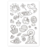 Craspire PVC Plastic Stamps, for DIY Scrapbooking, Photo Album Decorative, Cards Making, Stamp Sheets, Beach Theme Pattern, 16x11x0.3cm