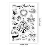 Craspire PVC Plastic Stamps, for DIY Scrapbooking, Photo Album Decorative, Cards Making, Stamp Sheets, Christmas Themed Pattern, 16x11x0.3cm