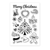 Craspire PVC Plastic Stamps, for DIY Scrapbooking, Photo Album Decorative, Cards Making, Stamp Sheets, Christmas Themed Pattern, 16x11x0.3cm