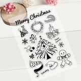 Craspire PVC Plastic Stamps, for DIY Scrapbooking, Photo Album Decorative, Cards Making, Stamp Sheets, Christmas Themed Pattern, 16x11x0.3cm