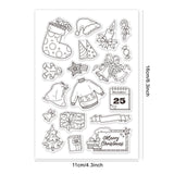 Craspire PVC Plastic Stamps, for DIY Scrapbooking, Photo Album Decorative, Cards Making, Stamp Sheets, Christmas Themed Pattern, 16x11x0.3cm