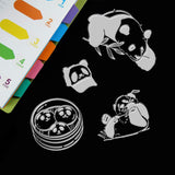 Craspire PVC Plastic Stamps, for DIY Scrapbooking, Photo Album Decorative, Cards Making, Stamp Sheets, Panda Pattern, 16x11x0.3cm