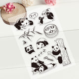 Craspire PVC Plastic Stamps, for DIY Scrapbooking, Photo Album Decorative, Cards Making, Stamp Sheets, Panda Pattern, 16x11x0.3cm