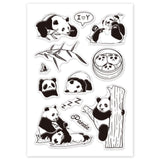 Craspire PVC Plastic Stamps, for DIY Scrapbooking, Photo Album Decorative, Cards Making, Stamp Sheets, Panda Pattern, 16x11x0.3cm