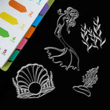 Craspire PVC Plastic Stamps, for DIY Scrapbooking, Photo Album Decorative, Cards Making, Stamp Sheets, Ocean Themed Pattern, 16x11x0.3cm