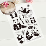 Craspire PVC Plastic Stamps, for DIY Scrapbooking, Photo Album Decorative, Cards Making, Stamp Sheets, Panda Pattern, 16x11x0.3cm