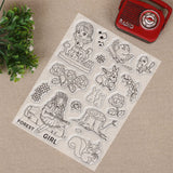 Craspire PVC Plastic Stamps, for DIY Scrapbooking, Photo Album Decorative, Cards Making, Stamp Sheets, Girl Pattern, 16x11x0.3cm