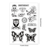 Craspire Owl Butterfly Animal Clear Stamps Silicone Stamp Cards with Greeting Words Pattern for Card Making Photo Album Decoration and DIY Scrapbooking