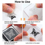 Craspire Owl Butterfly Animal Clear Stamps Silicone Stamp Cards with Greeting Words Pattern for Card Making Photo Album Decoration and DIY Scrapbooking