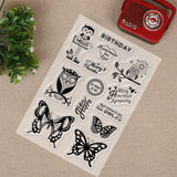 Craspire Owl Butterfly Animal Clear Stamps Silicone Stamp Cards with Greeting Words Pattern for Card Making Photo Album Decoration and DIY Scrapbooking