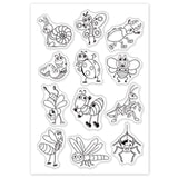 Craspire Cartoon Insect Clear Stamps Butterfly Snail Bee Dragonfly Spider Silicone Stamp Cards for Card Making Photo Album Decoration and DIY Scrapbooking