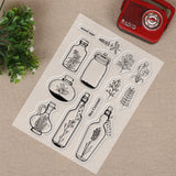 Craspire Plant Wishing Bottle Clear Stamps Silicone Stamp Cards for Card Making Decoration and DIY Scrapbooking