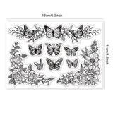 Craspire PVC Plastic Stamps, for DIY Scrapbooking, Photo Album Decorative, Cards Making, Stamp Sheets, Film Frame, Butterfly Pattern, 16x11x0.3cm