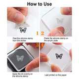 Craspire PVC Plastic Stamps, for DIY Scrapbooking, Photo Album Decorative, Cards Making, Stamp Sheets, Film Frame, Butterfly Pattern, 16x11x0.3cm