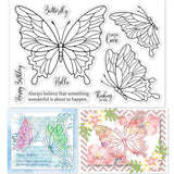 Craspire PVC Plastic Stamps, for DIY Scrapbooking, Photo Album Decorative, Cards Making, Stamp Sheets, Film Frame, Butterfly Pattern, 16x11x0.3cm