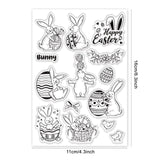 Craspire PVC Plastic Stamps, for DIY Scrapbooking, Photo Album Decorative, Cards Making, Stamp Sheets, Film Frame, Rabbit Pattern, 16x11x0.3cm