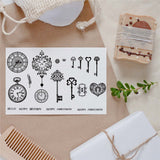 Craspire PVC Plastic Stamps, for DIY Scrapbooking, Photo Album Decorative, Cards Making, Stamp Sheets, Key Pattern, 16x11x0.3cm