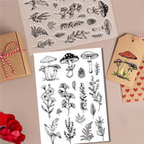 Craspire PVC Plastic Stamps, for DIY Scrapbooking, Photo Album Decorative, Cards Making, Stamp Sheets, Plants Pattern, 16x11x0.3cm