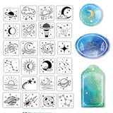Craspire PVC Plastic Stamps, for DIY Scrapbooking, Photo Album Decorative, Cards Making, Stamp Sheets, Space Theme Pattern, 16x11x0.3cm