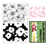 Craspire PVC Plastic Stamps, for DIY Scrapbooking, Photo Album Decorative, Cards Making, Stamp Sheets, Flower Pattern, 16x11x0.3cm