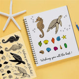 Craspire PVC Plastic Stamps, for DIY Scrapbooking, Photo Album Decorative, Cards Making, Stamp Sheets, Sea Animals, 16x11x0.3cm