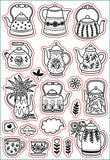 Craspire PVC Plastic Stamps, for DIY Scrapbooking, Photo Album Decorative, Cards Making, Stamp Sheets, Teapot Pattern, 160x110x3mm