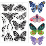 Craspire PVC Plastic Stamps, for DIY Scrapbooking, Photo Album Decorative, Cards Making, Stamp Sheets, Butterfly Pattern, 160x110x3mm