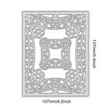 CRASPIRE 2Pcs Rectangle Lace Metal Cutting Dies Flower of Life Cutting Dies Stencils for DIY Scrapbooking Album Decorative Paper Dies Card, Matte Platinum