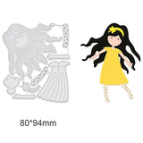 CRASPIRE Girl Carbon Steel Cutting Dies Stencils, for DIY Scrapbooking/Photo Album, Decorative Embossing DIY Paper Card, Human Pattern, 9.4x8x0.08cm