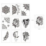 CRASPIRE Plastic Drawing Painting Stencils Templates Sets, Mixed Patterns, 29.7x21cm, 9pcs/set