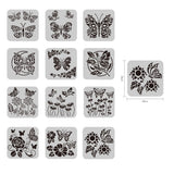 CRASPIRE Plastic Drawing Painting Stencils Templates Sets, Butterfly Pattern, 30x30cm, 12pcs/set