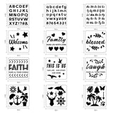 CRASPIRE Plastic Drawing Painting Stencils Templates Sets, Mixed Patterns, 30x30cm, 12pcs/set