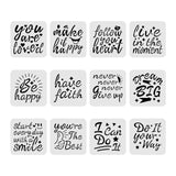 CRASPIRE Plastic Drawing Painting Stencils Templates Sets, Word, 20x20cm, 12sheet/set