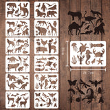 CRASPIRE Plastic Drawing Painting Stencils Templates Sets, Animal Pattern, 21x29.7cm, 12pcs/set