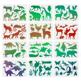 CRASPIRE Plastic Drawing Painting Stencils Templates Sets, Animal Pattern, 21x29.7cm, 12pcs/set