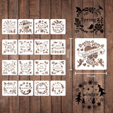 CRASPIRE Plastic Drawing Painting Stencils Templates Sets, Month, Mixed Patterns, 30x30cm, 16pcs/set