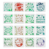 CRASPIRE Plastic Drawing Painting Stencils Templates Sets, Month, Mixed Patterns, 30x30cm, 16pcs/set