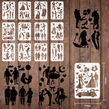 CRASPIRE Plastic Drawing Painting Stencils Templates Sets, Lover Pattern, 21x29.7cm, 12pcs/set