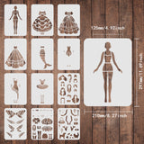 CRASPIRE Plastic Drawing Painting Stencils Templates Sets, Princess Pattern, 21x29.7cm, 12pcs/set