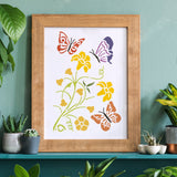 CRASPIRE Plastic Drawing Painting Stencils Templates Sets, Butterfly Pattern, 29.7x21cm, 9pcs/set