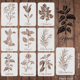 CRASPIRE Plastic Drawing Painting Stencils Templates Sets, Plants Pattern, 29.7x21cm, 9pcs/set