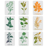 CRASPIRE Plastic Drawing Painting Stencils Templates Sets, Plants Pattern, 29.7x21cm, 9pcs/set