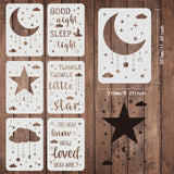 CRASPIRE PET Plastic Drawing Painting Stencils Templates Sets, Star Pattern, 29.7x21cm, 6 sheets/set