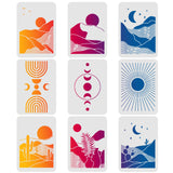 CRASPIRE Plastic Drawing Painting Stencils Templates Sets, Sun Pattern, 29.7x21cm, 9pcs/set