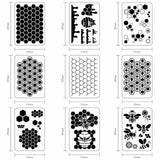 CRASPIRE Plastic Drawing Painting Stencils Templates Sets, Bees Pattern, 29.7x21cm, 9pcs/set