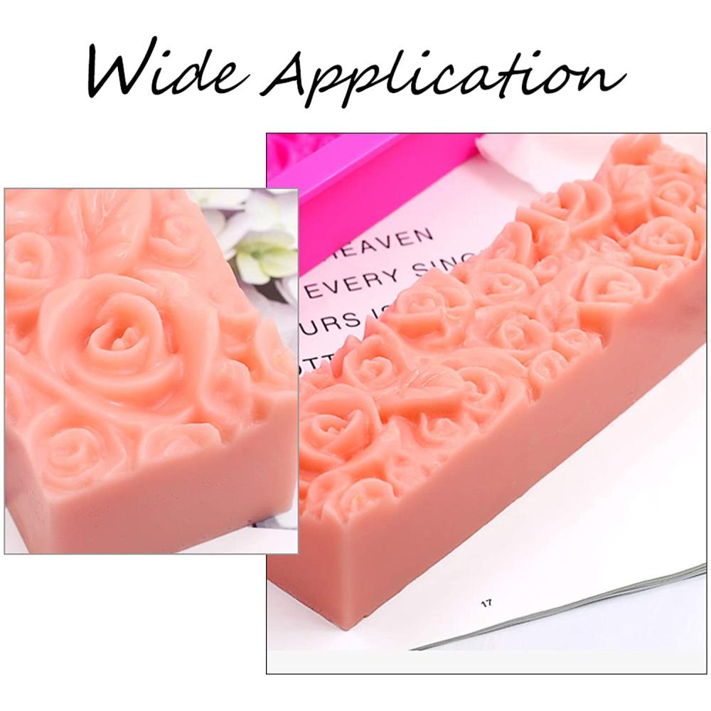 3D Rose Flower Silicone Molds Set, 6 PCS Rose Silicone Molds for Soap  Candle Making Handmade Chocolate Candy Cake Decoration