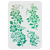 CRASPIRE Plastic Drawing Painting Stencils Templates, Rectangle, Flower Pattern, 297x210mm